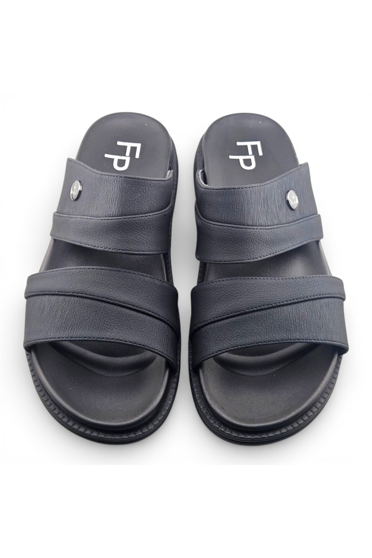Men Black Comfort Slide Sandals - Everyday Casual Footwear