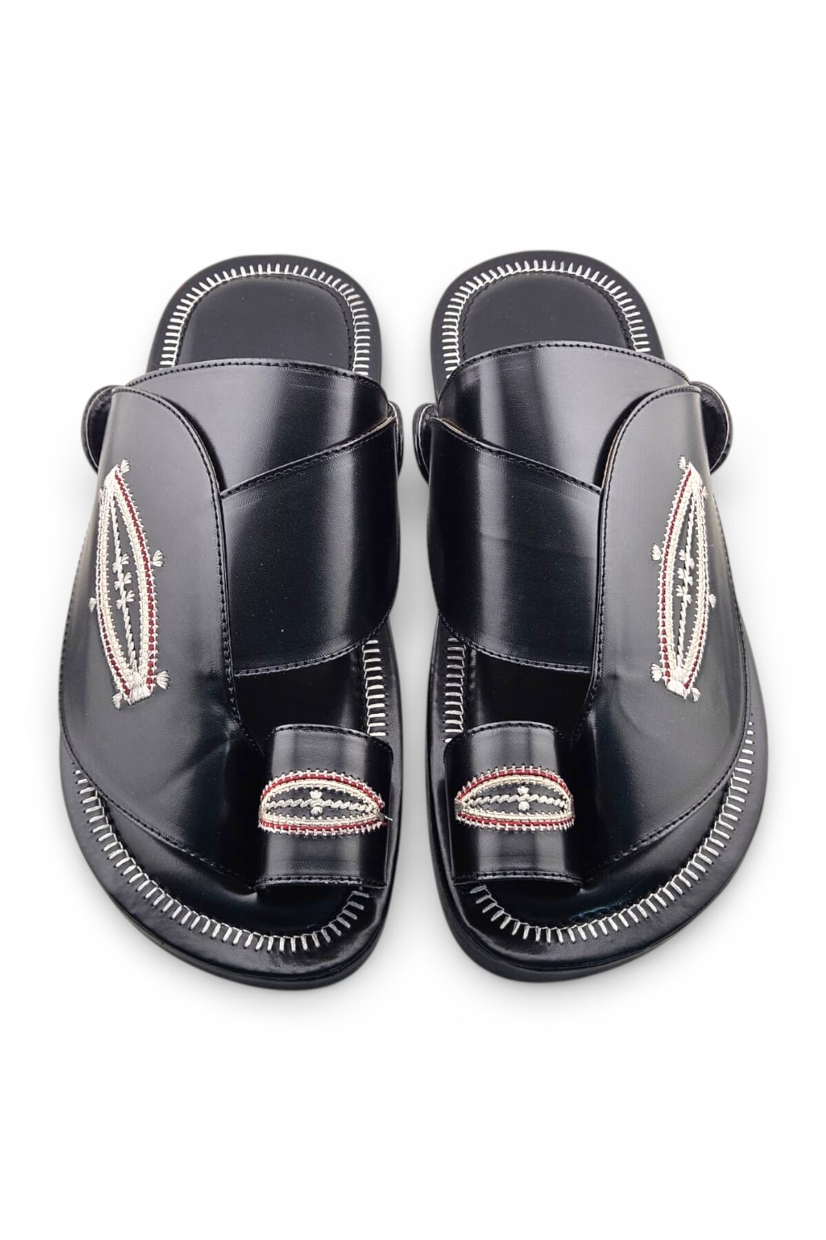 Men Black Leather Arabic Sandals