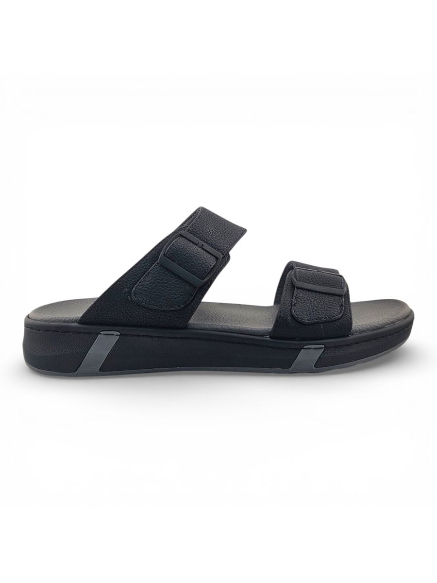 Men Black Adjustable Strap Casual Comfort Sandals
