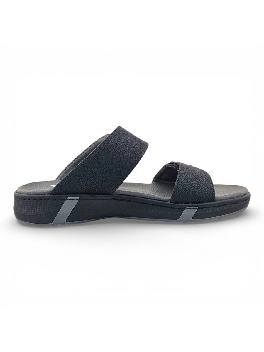 Men Black Adjustable Strap Casual Comfort Sandals