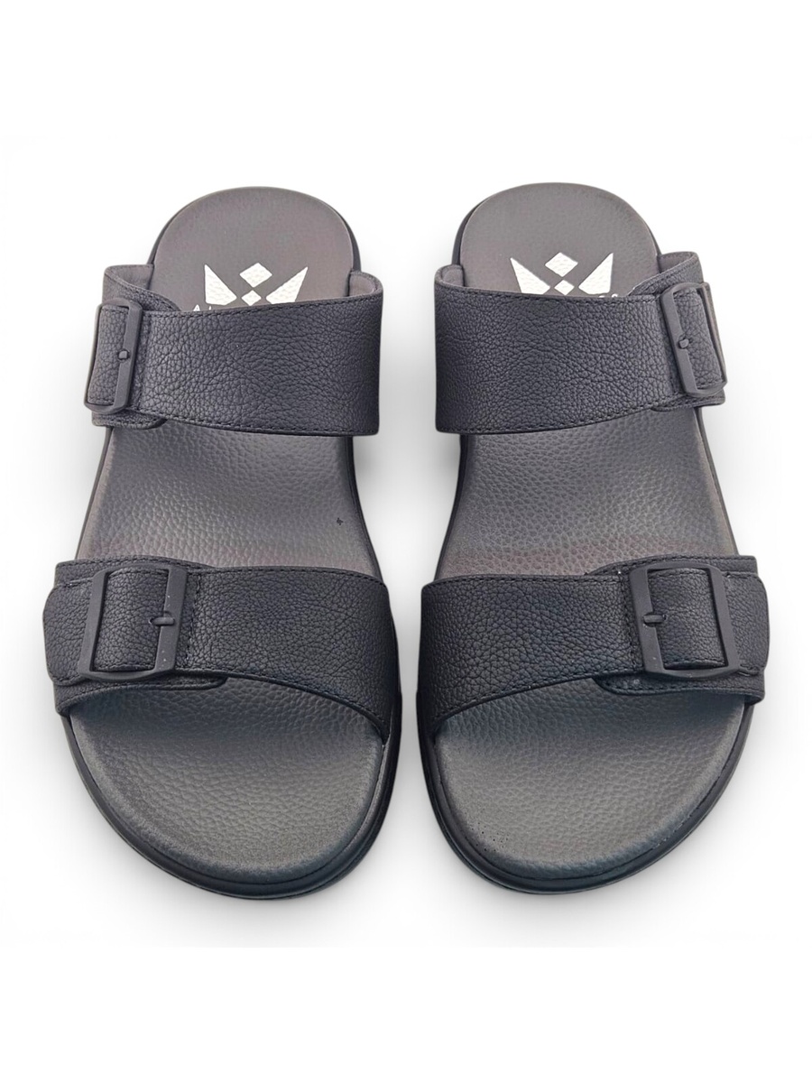 Men Black Adjustable Strap Casual Comfort Sandals