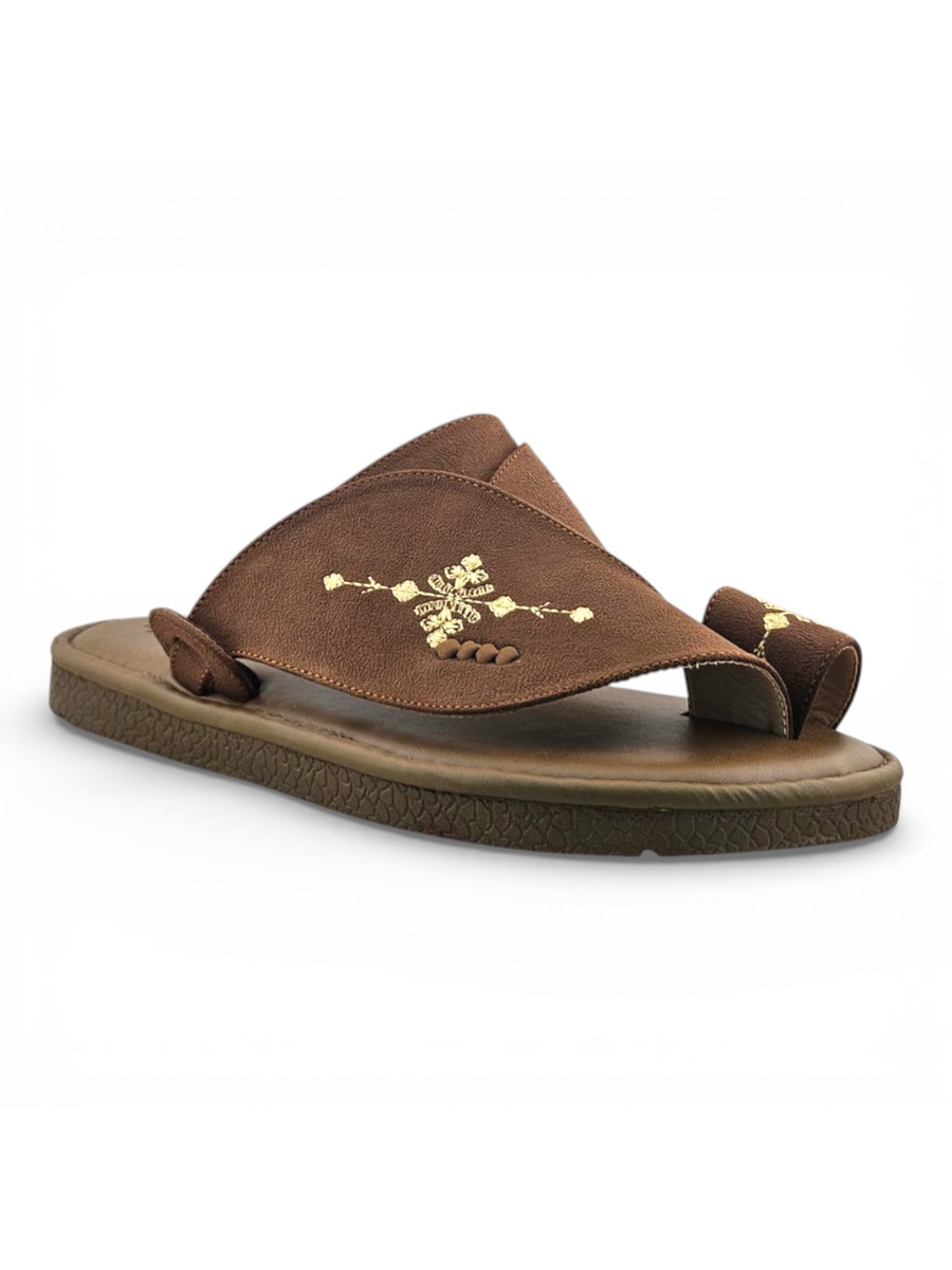Men Elegant Brown Arabic Sandals