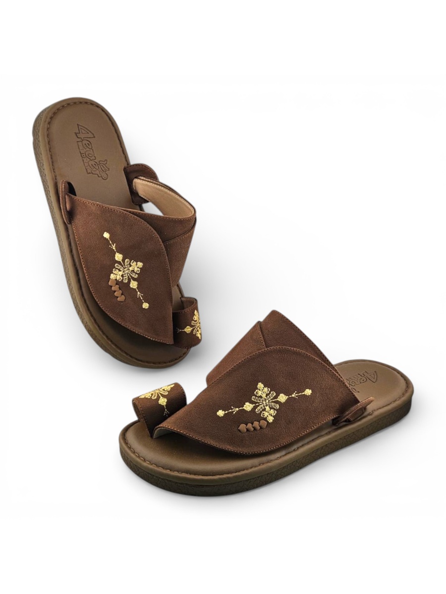 Men Elegant Brown Arabic Sandals