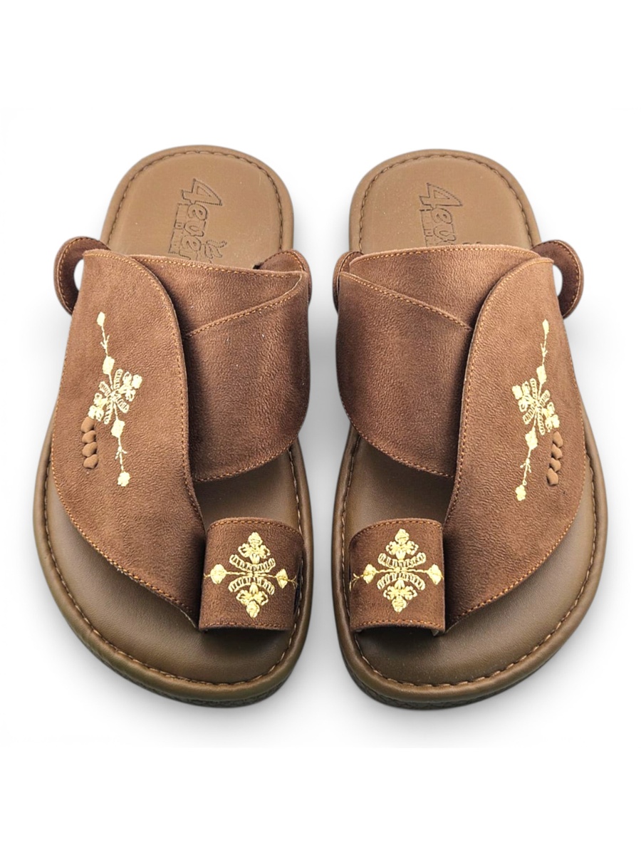 Men Elegant Brown Arabic Sandals