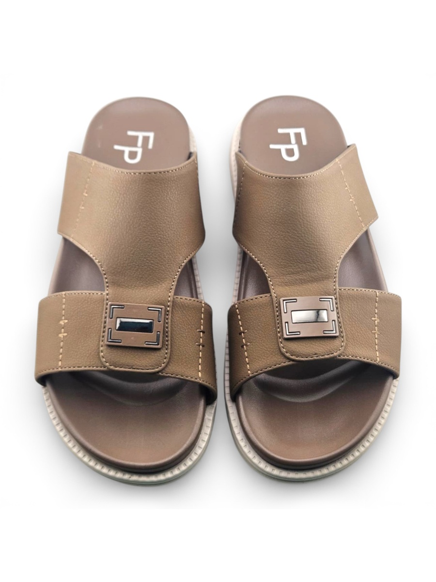 Men Khaki Comfort Slide Sandals