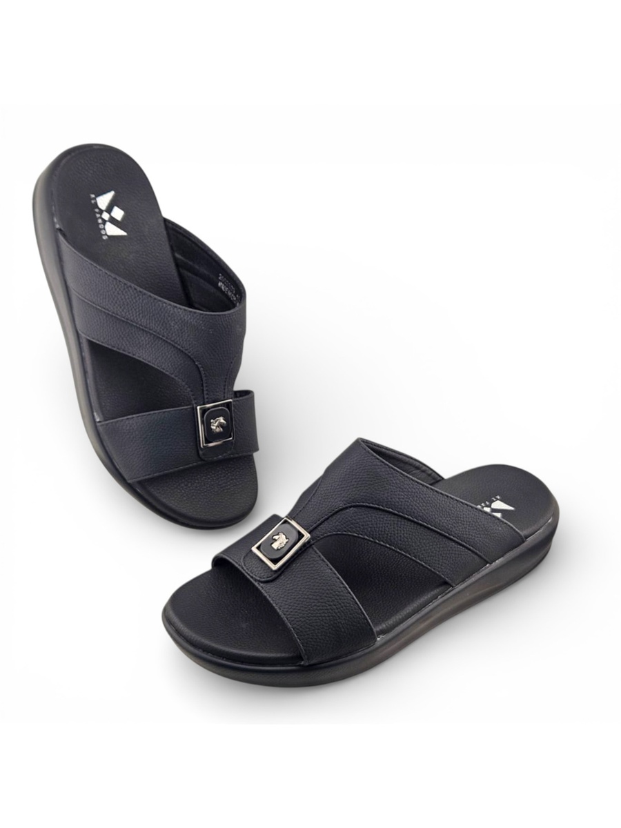 Black Open Toe Slide Sandals
