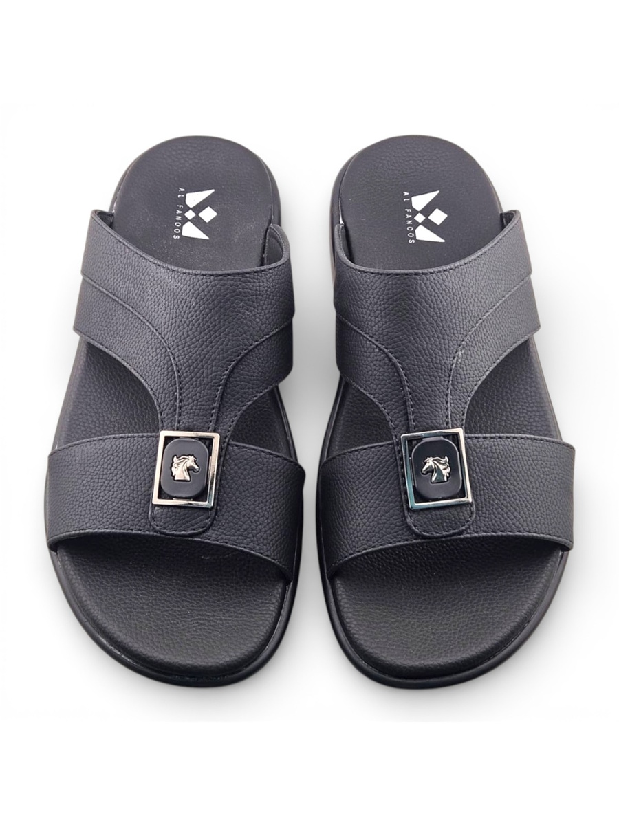 Black Open Toe Slide Sandals
