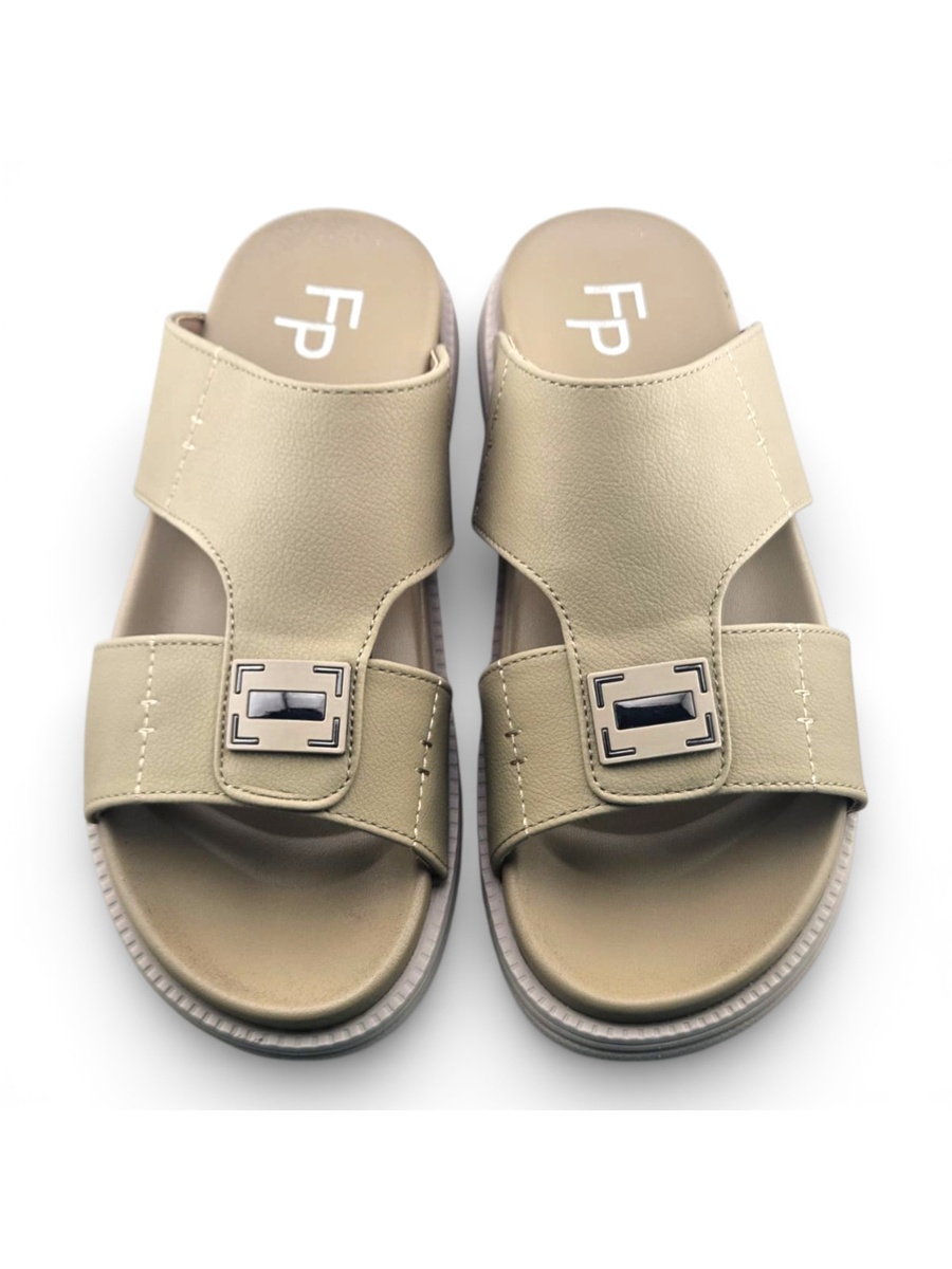 Men Beige Comfort Slide Sandals - Casual and Stylish