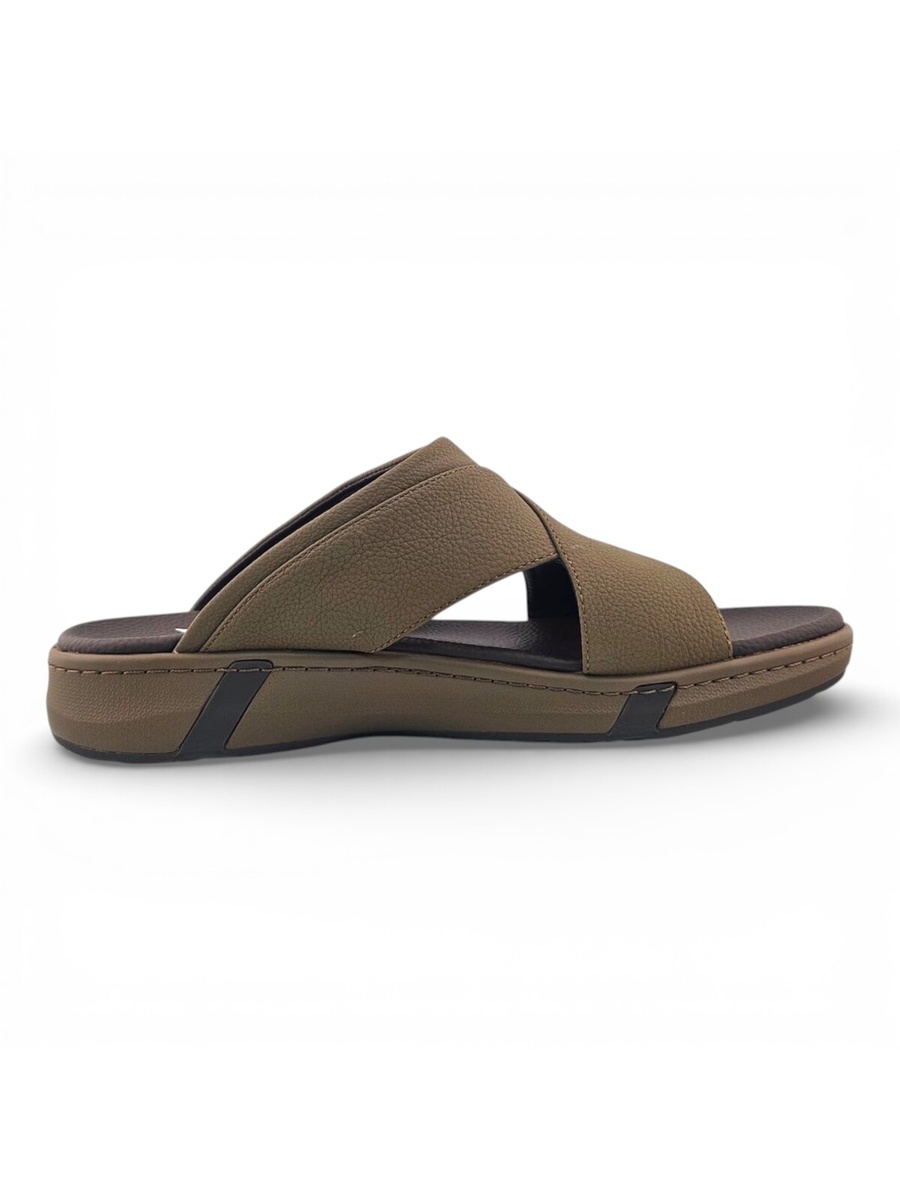 Khaki Open Toe Slide Sandals