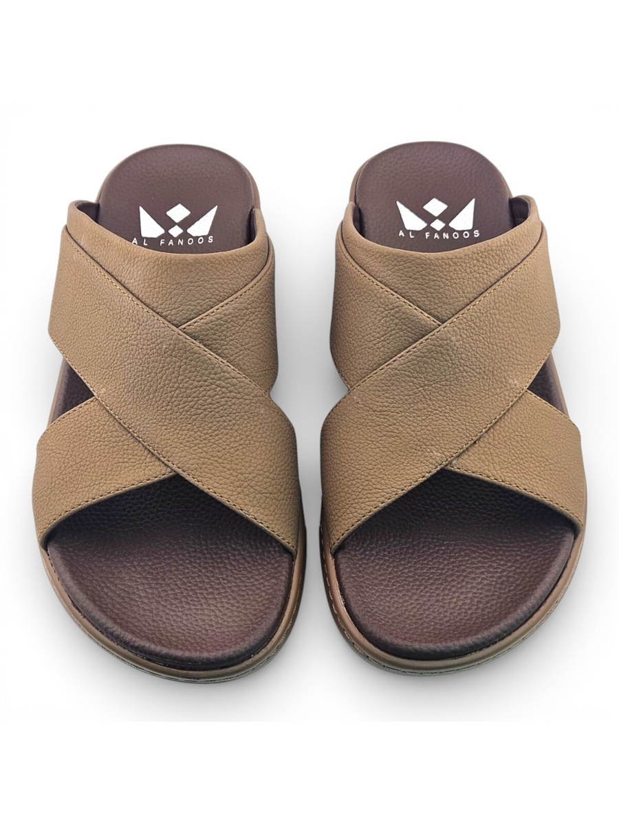 Khaki Open Toe Slide Sandals