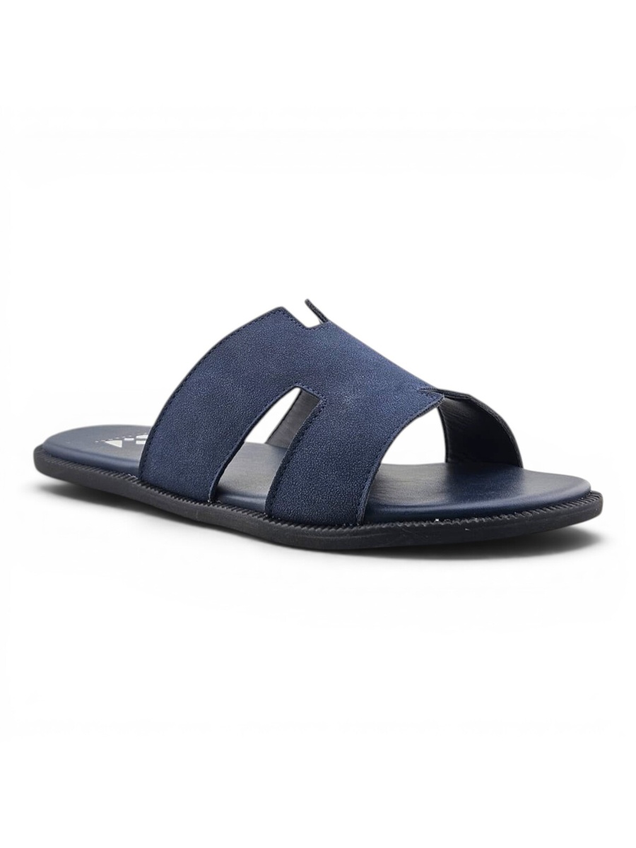 Navy Blue Open-Toe Slide Sandals