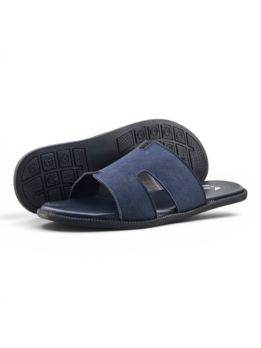 Navy Blue Open-Toe Slide Sandals