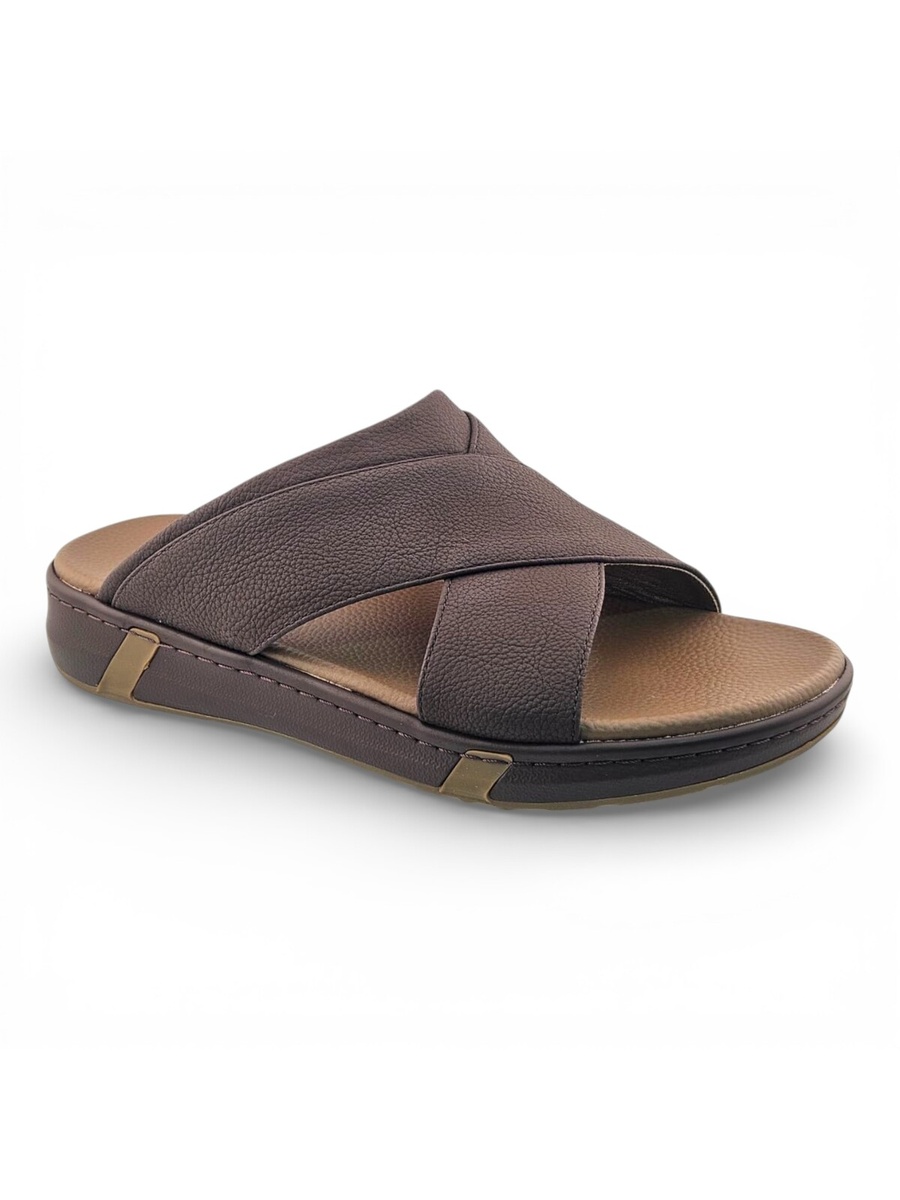 Coffee Brown Open Toe Slide Sandals