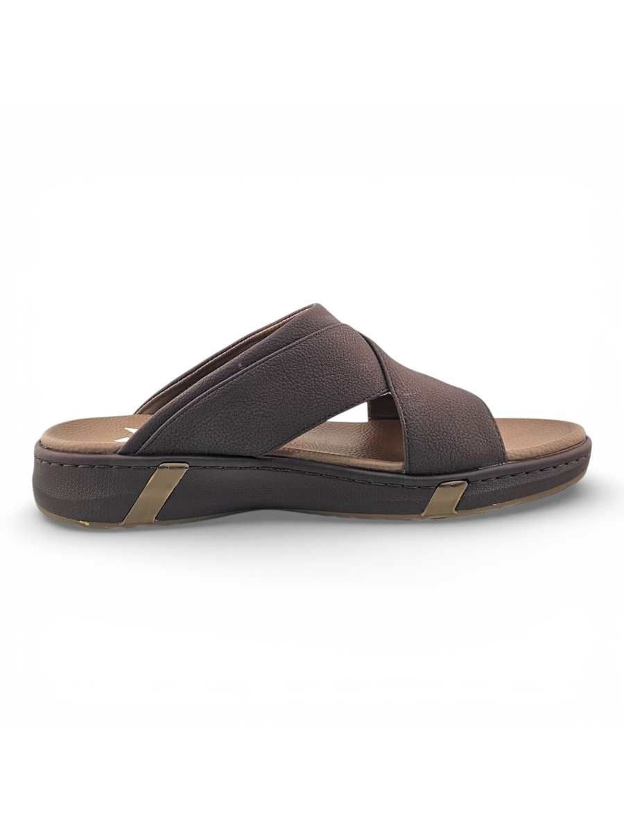 Coffee Brown Open Toe Slide Sandals