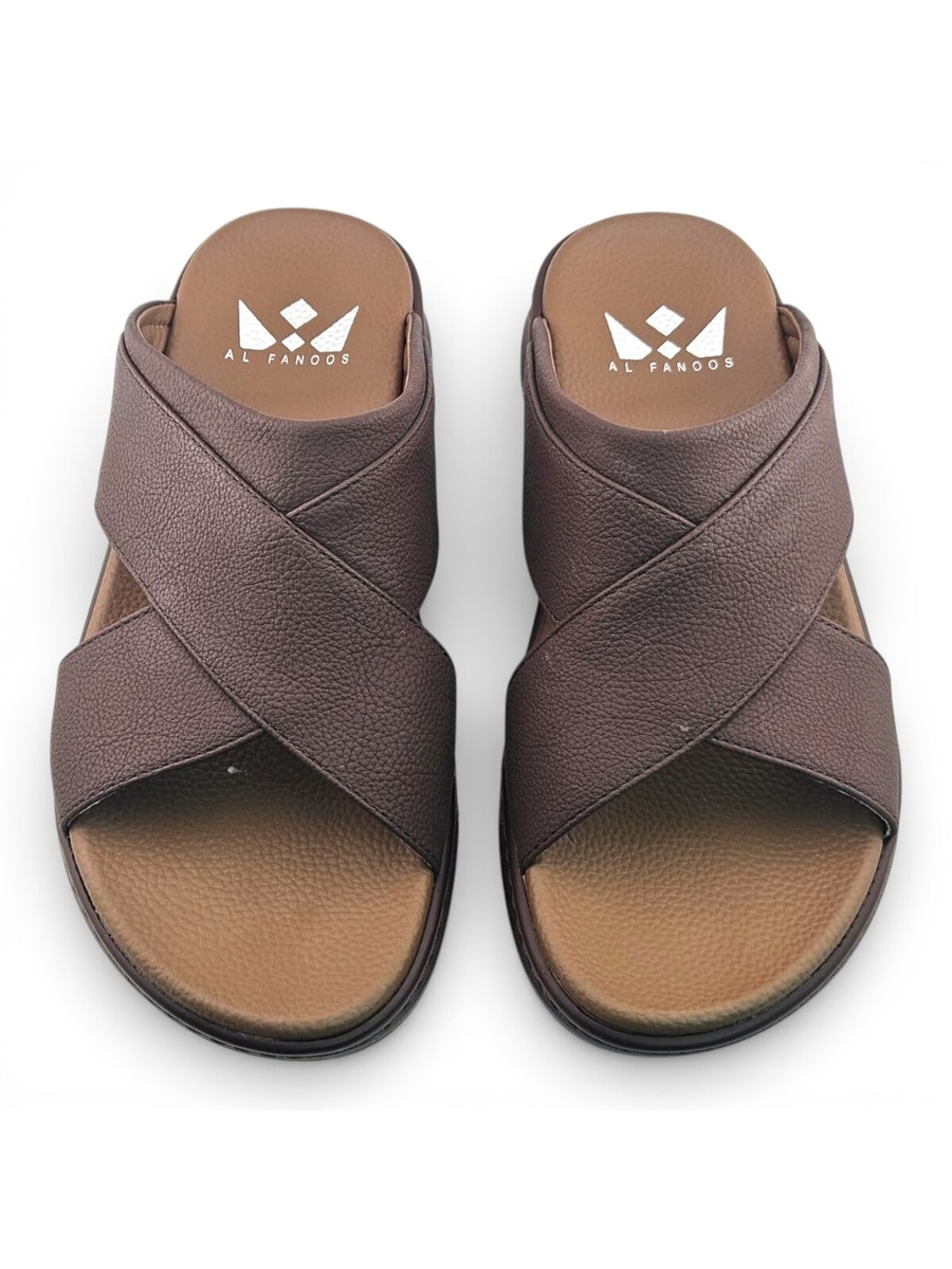 Coffee Brown Open Toe Slide Sandals