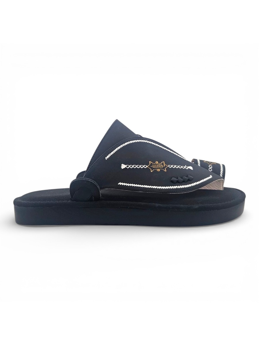 Black Embroidered Arabic Sandals