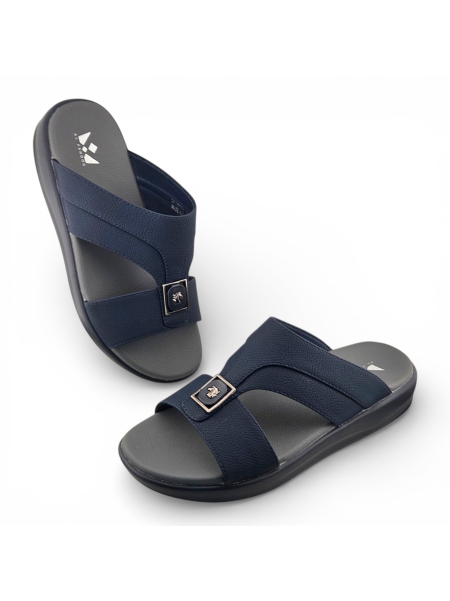 Blue Open Toe Slide Sandals