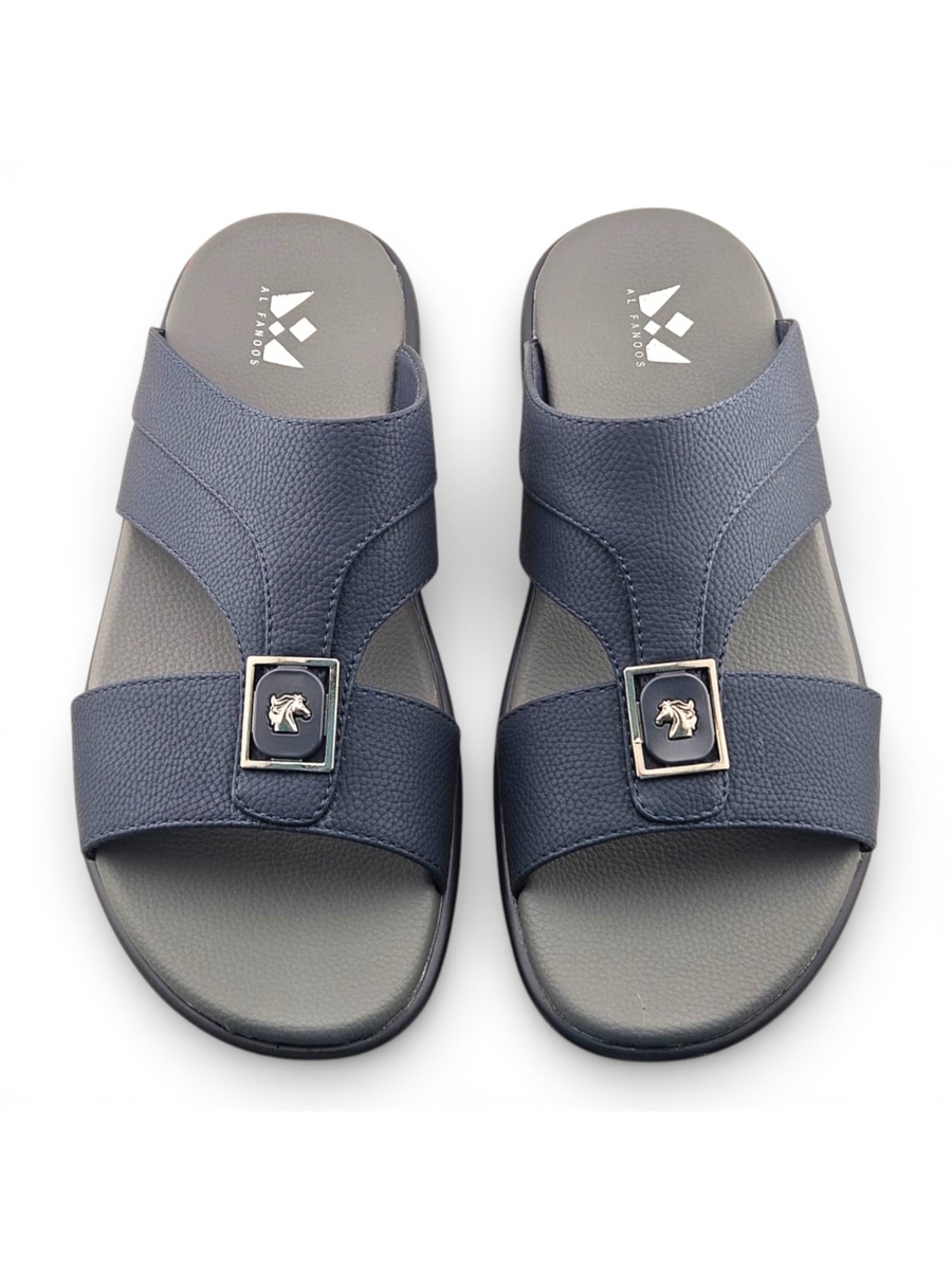 Blue Open Toe Slide Sandals