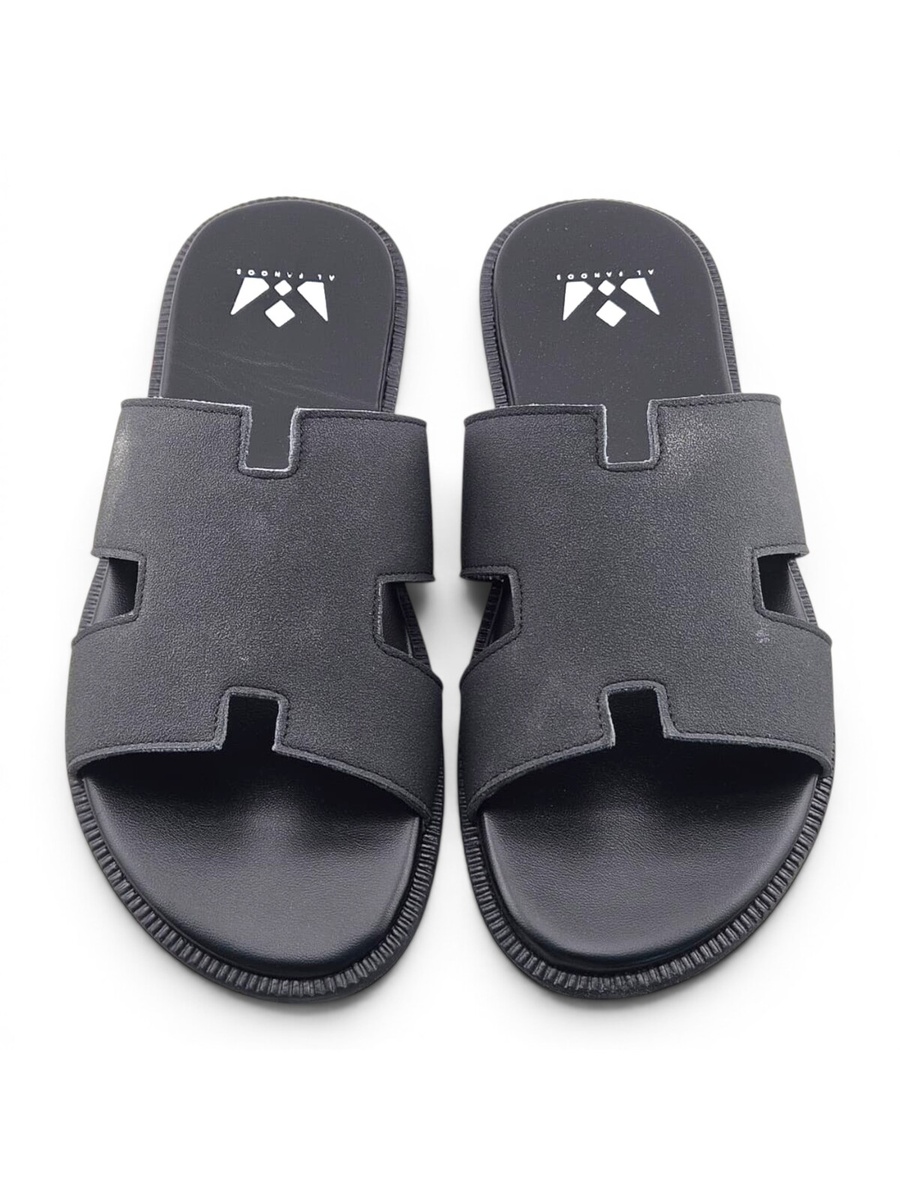 Black Open-Toe Slide Sandals
