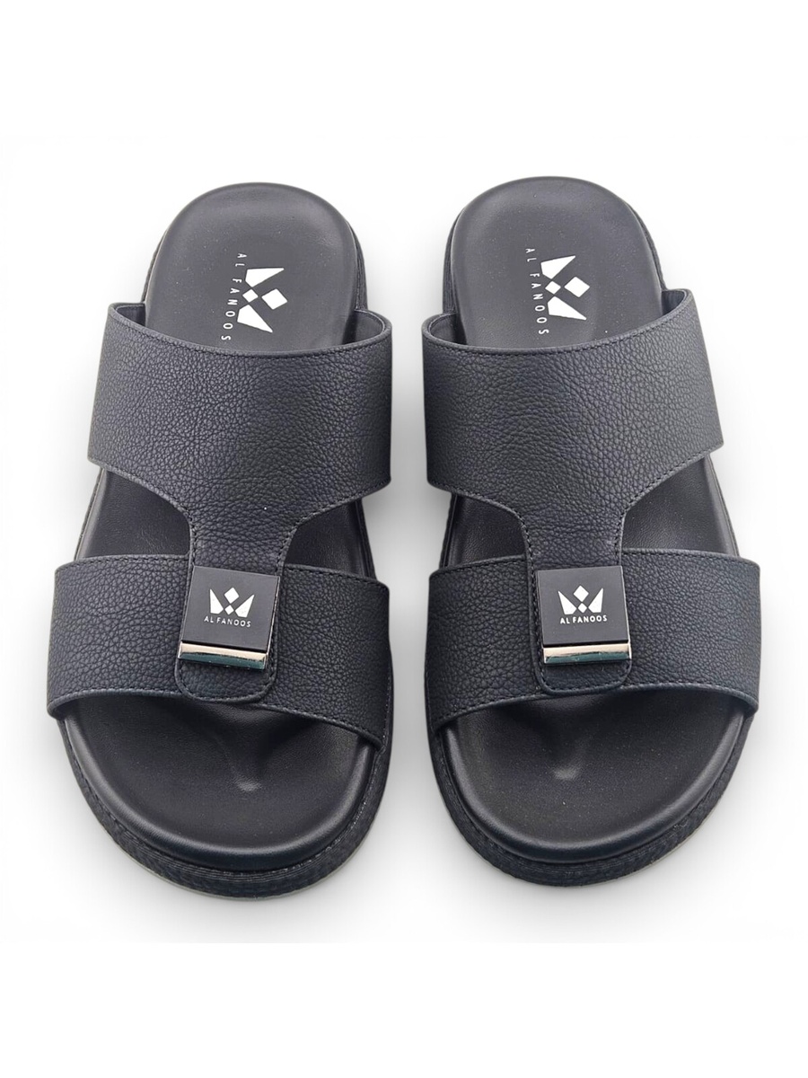 Black Open Toe Slide Sandals