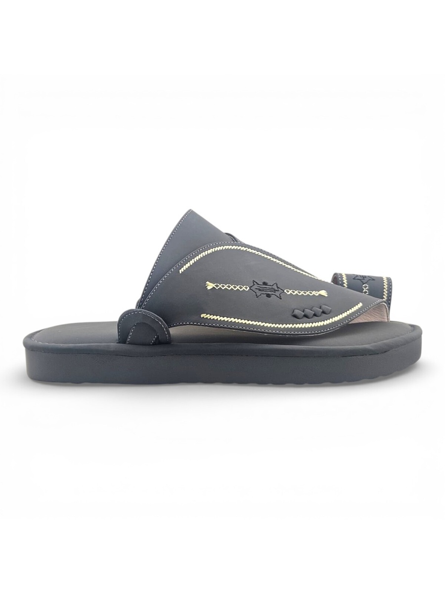 Grey Embroidered Arabic Sandals