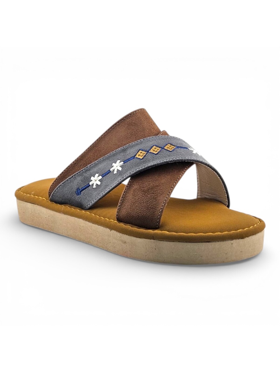 Boys Multi Embroidered Strap Arabic Slippers