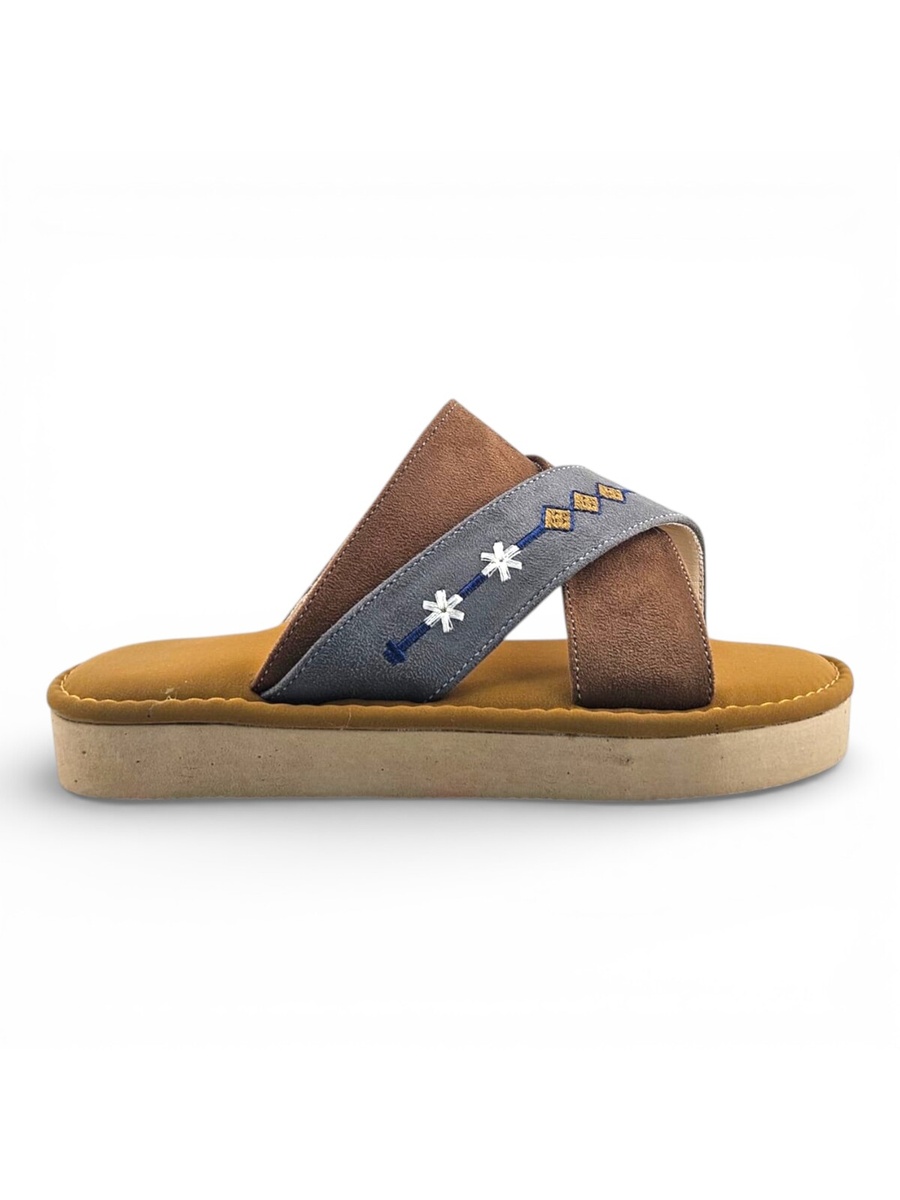 Boys Multi Embroidered Strap Arabic Slippers