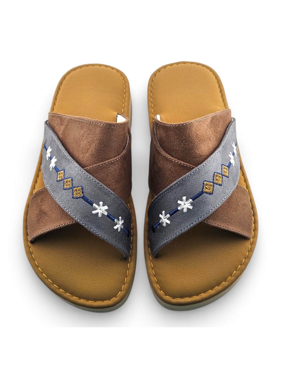 Boys Multi Embroidered Strap Arabic Slippers