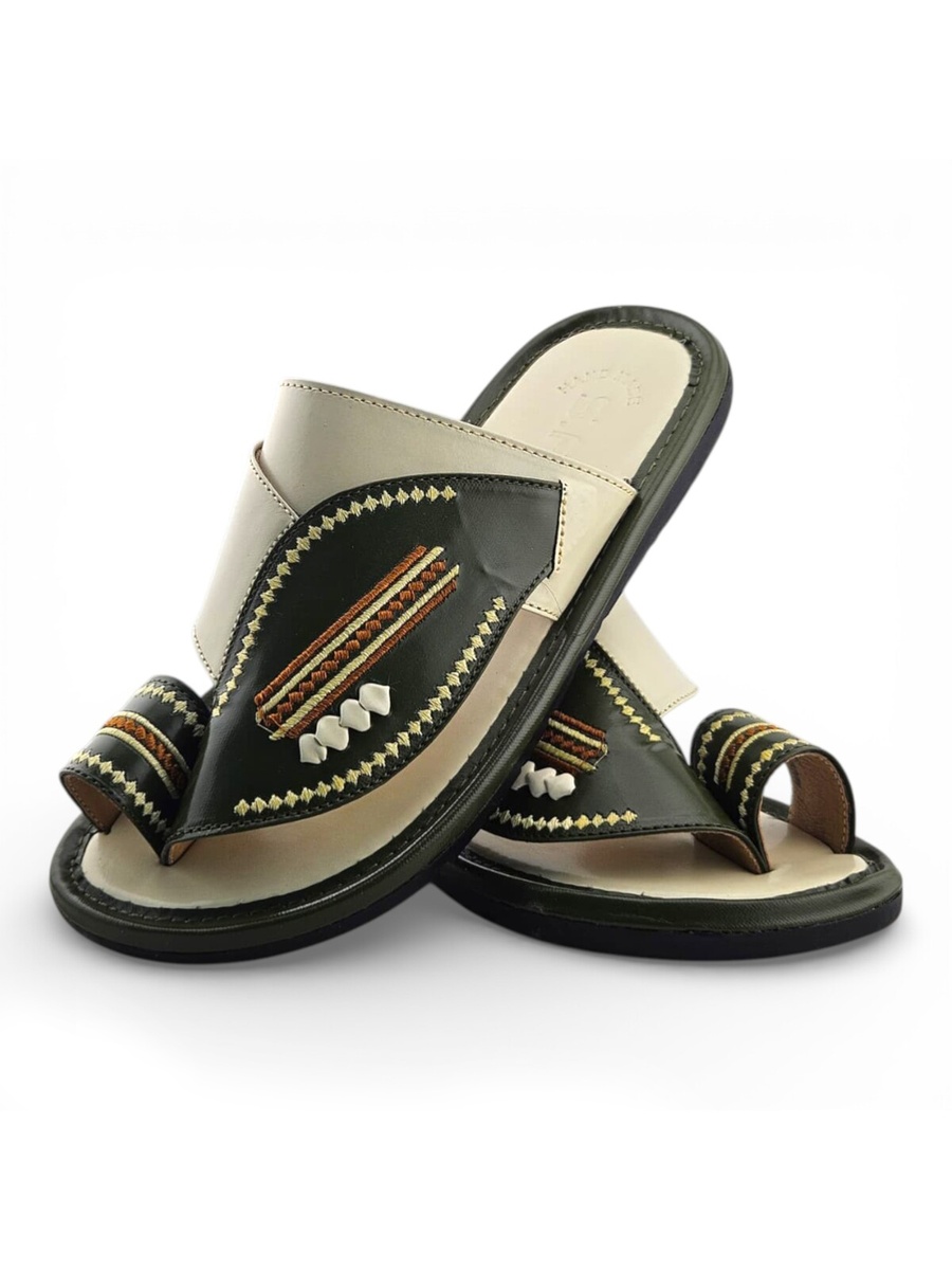 Boys Embroidered Toe-Loop Sharqi Arabic Sandals