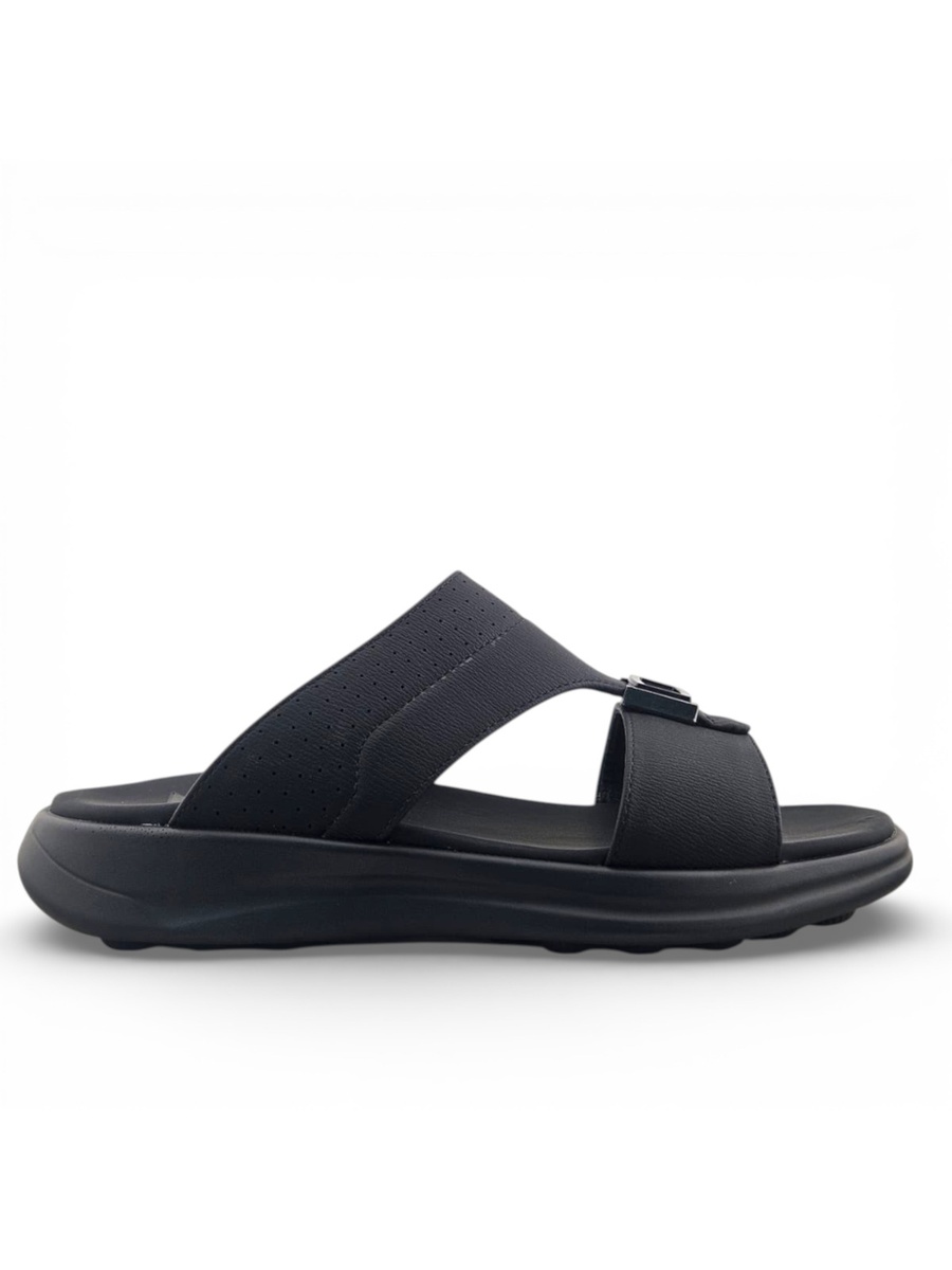 Men Black Comfort Slide Sandals - Everyday Slip-On Footwear