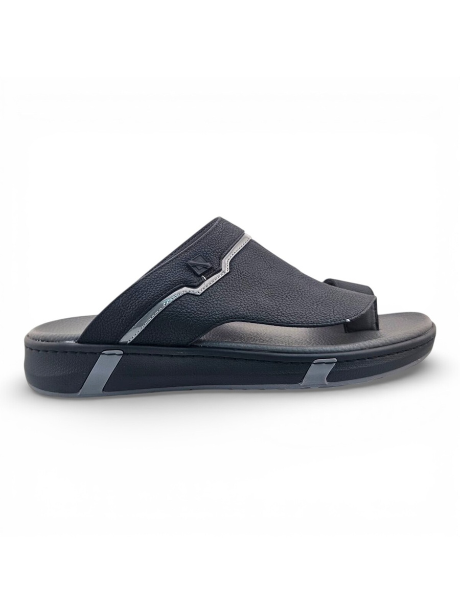 Men Black Leather Comfort Sandals