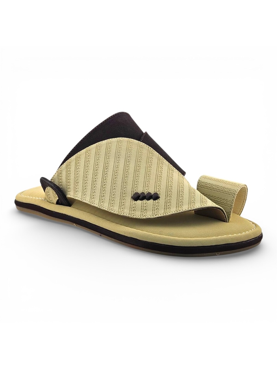 Men Cream Arabic Sandals - Soft and Stylish Footwear