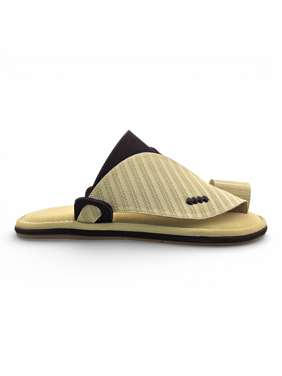 Men Cream Arabic Sandals - Soft and Stylish Footwear