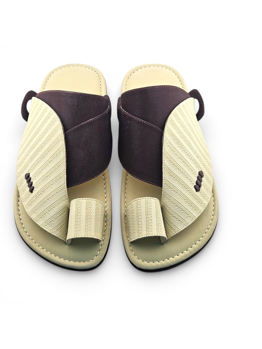 Men Cream Arabic Sandals - Soft and Stylish Footwear