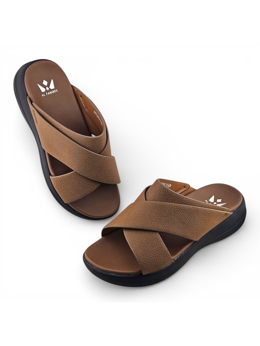Men Multi-tone Comfort Cross-Strap Sandals