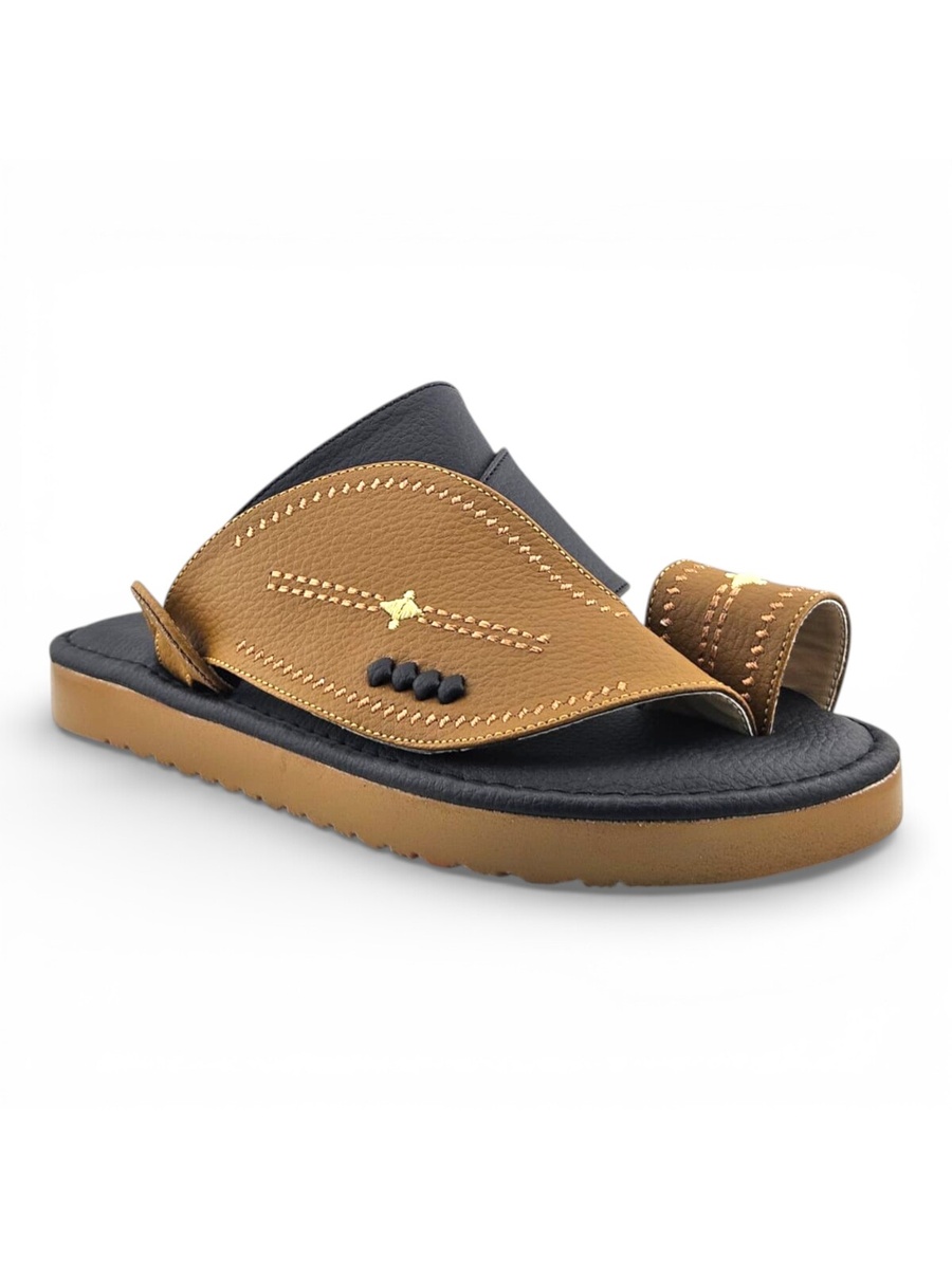 Men Mustard Leather Casual Sandals Comfort