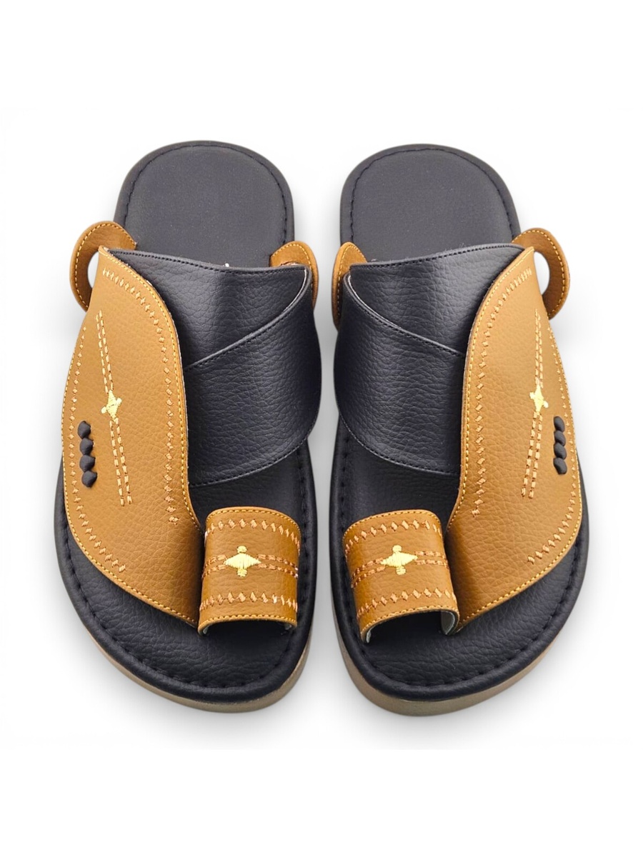Men Mustard Leather Casual Sandals Comfort