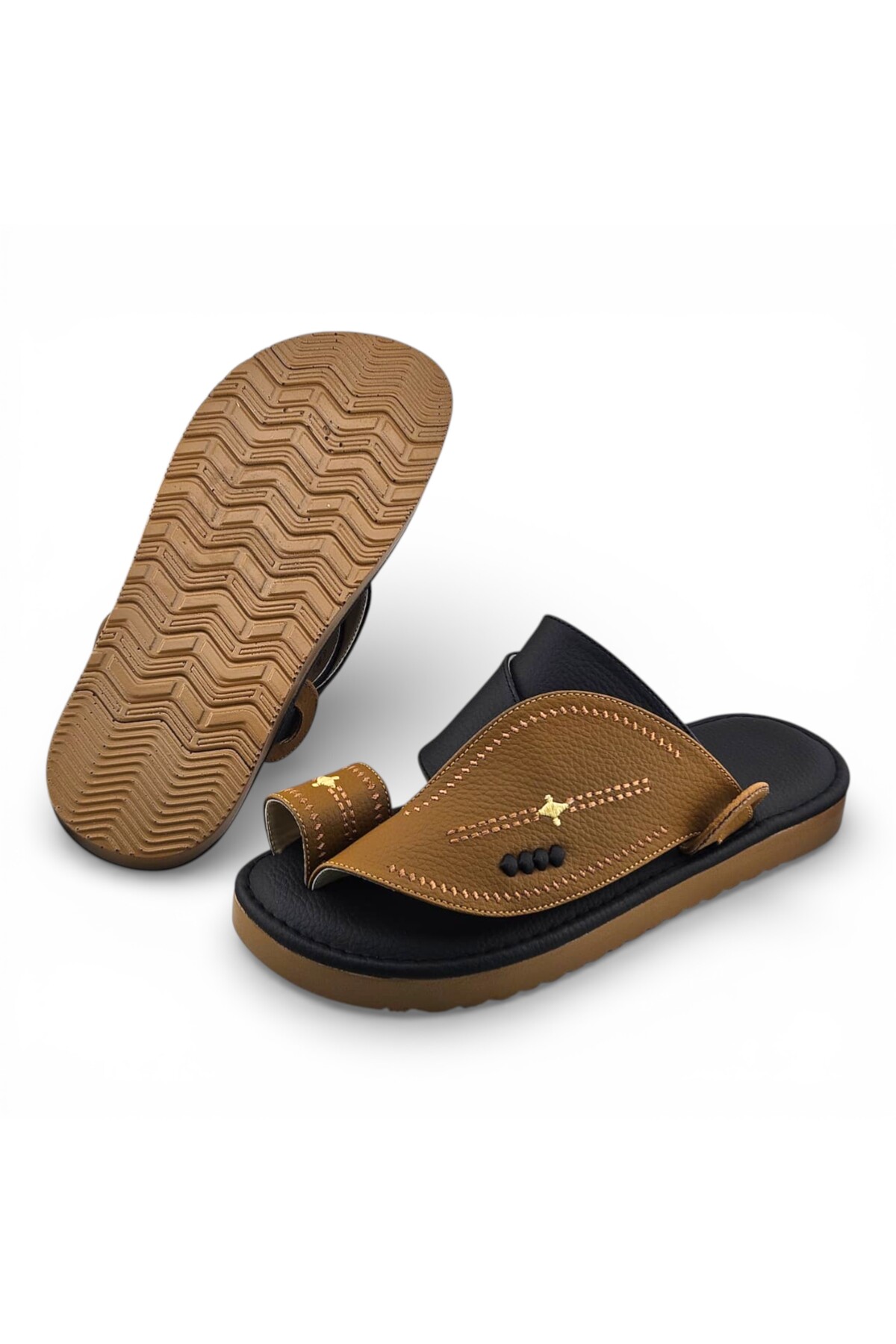 Men Mustard Leather Casual Sandals Comfort