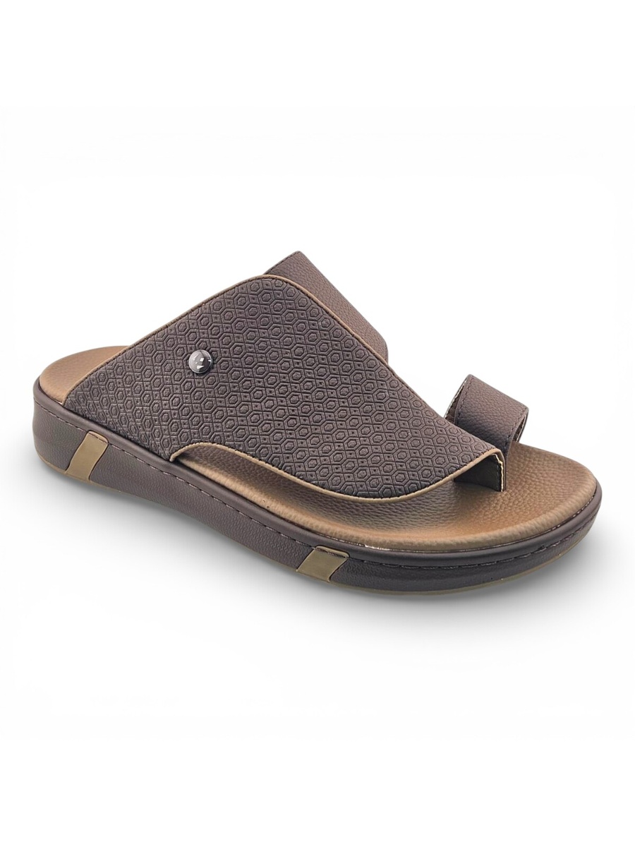 Men Coffee Brown Casual Sandals - Traditional Arab Design