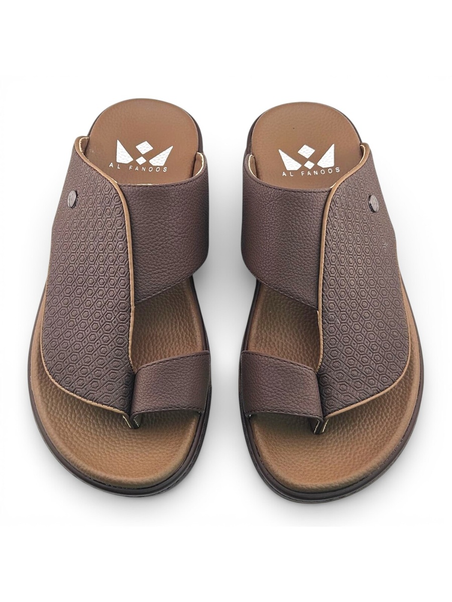 Men Coffee Brown Casual Sandals - Traditional Arab Design