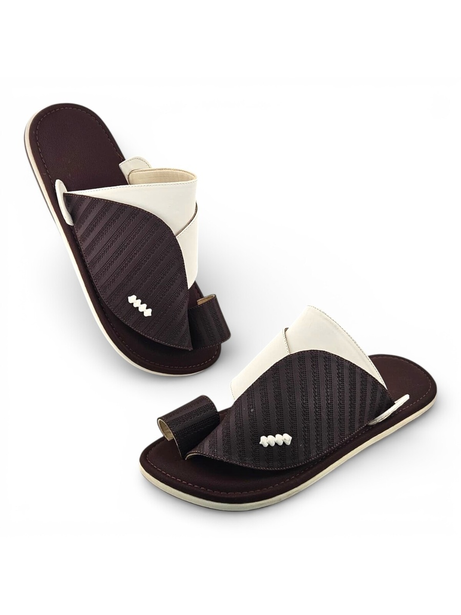 Brown Men Arabic Sandals Eastern Footwear
