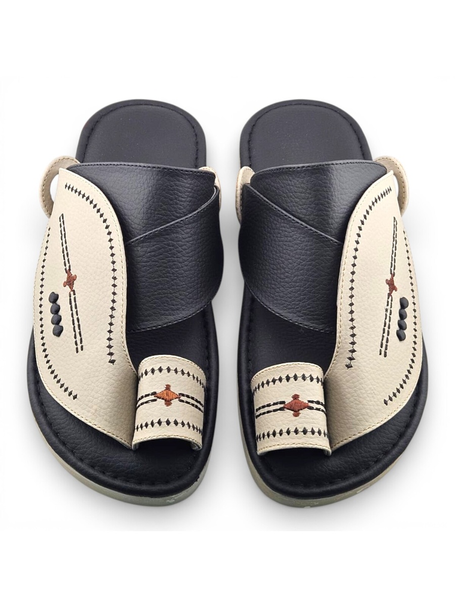 Men Beige Comfort Sandals - Modern Arabic Design