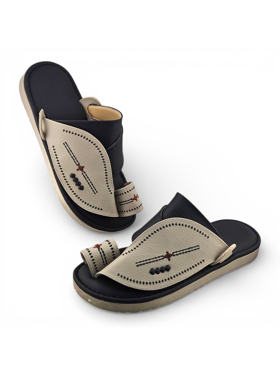 Men Beige Comfort Sandals - Modern Arabic Design