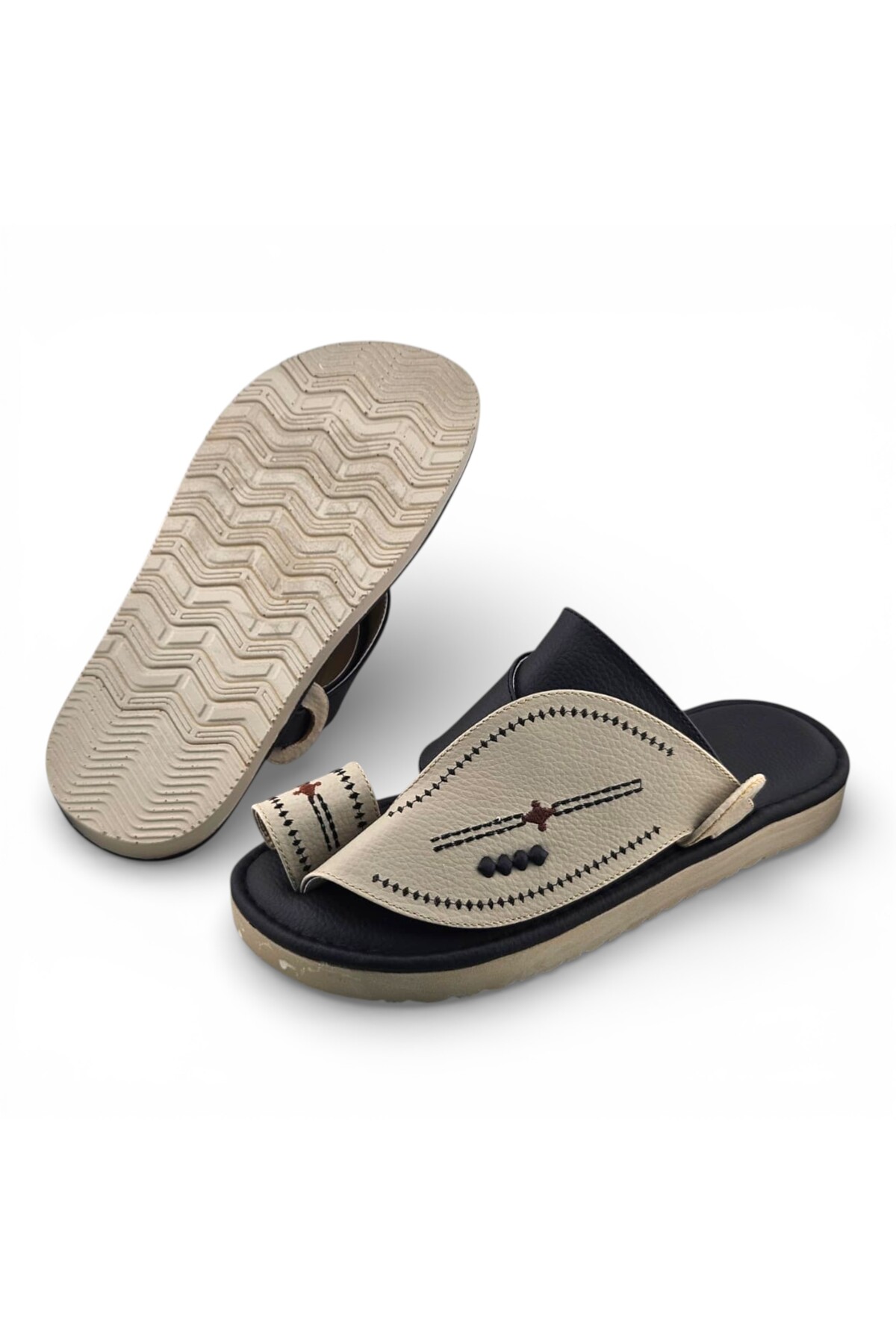 Men Beige Comfort Sandals - Modern Arabic Design