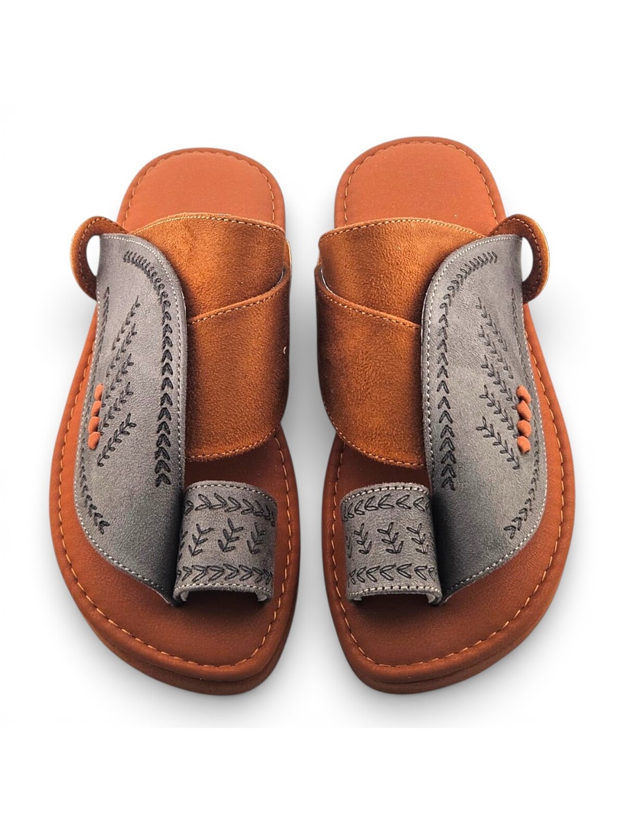 Boys Rust Toe-Post Comfort Arabic Slippers