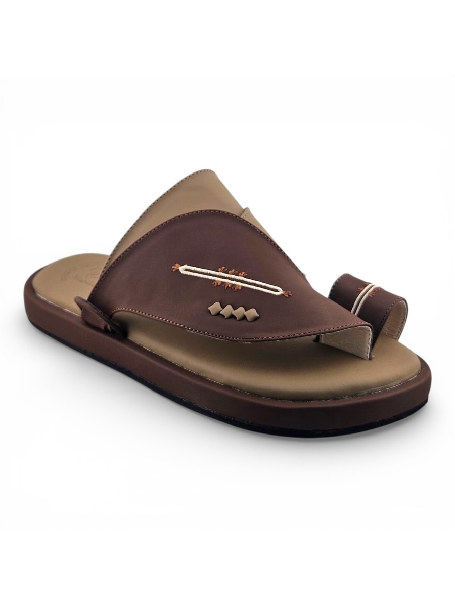 Men Brown Leather Thong Sandals