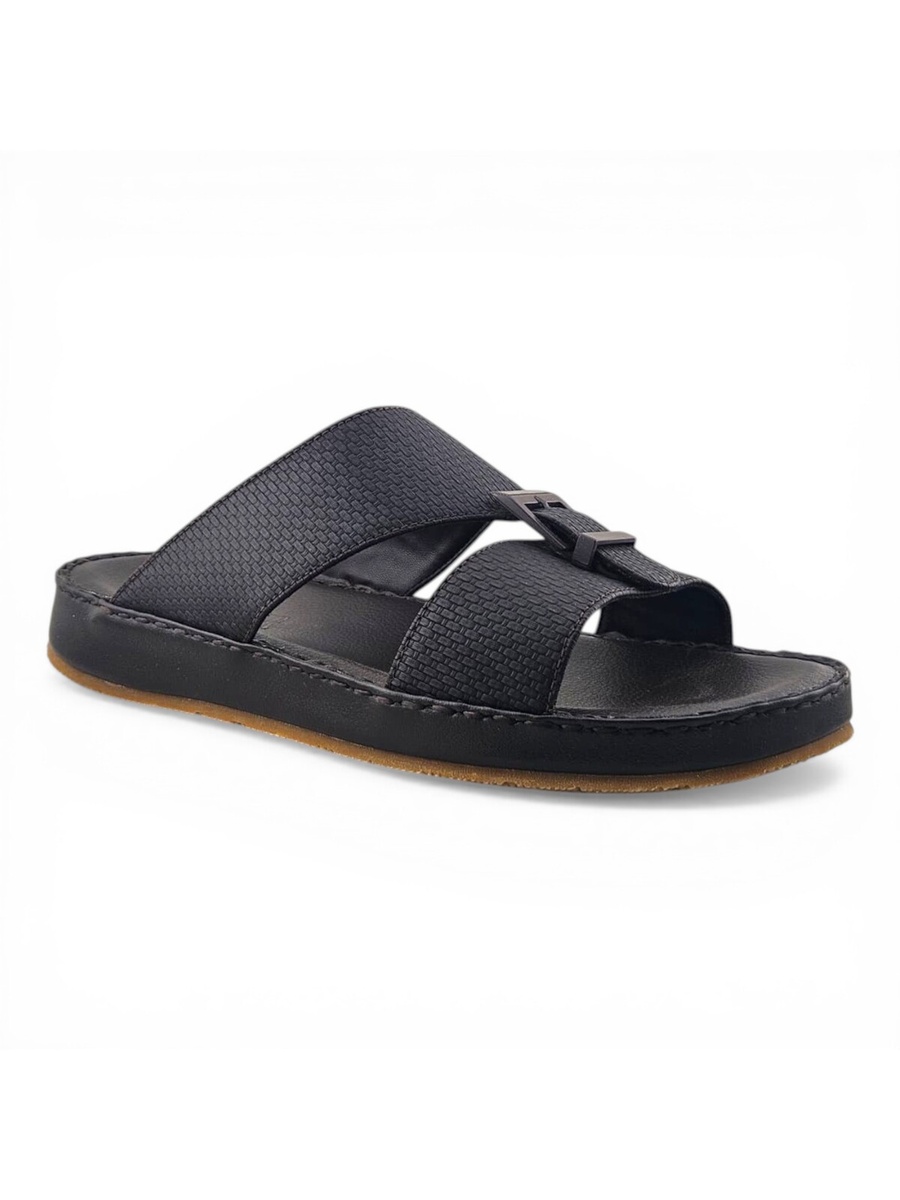 Men Brown Comfort Sandals with Textured Strap