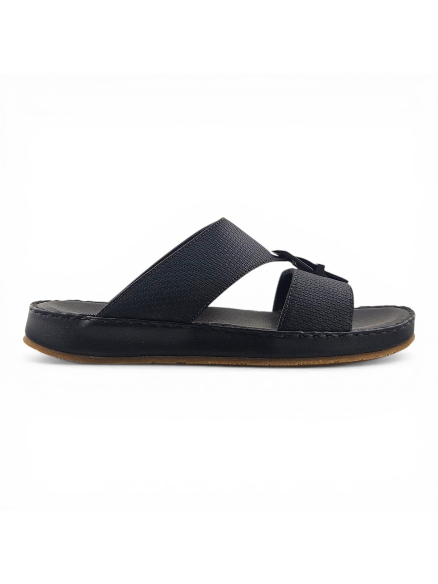 Men Brown Comfort Sandals with Textured Strap