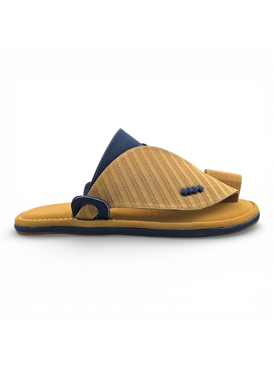 Men Beige Perforated Arabic Sandals
