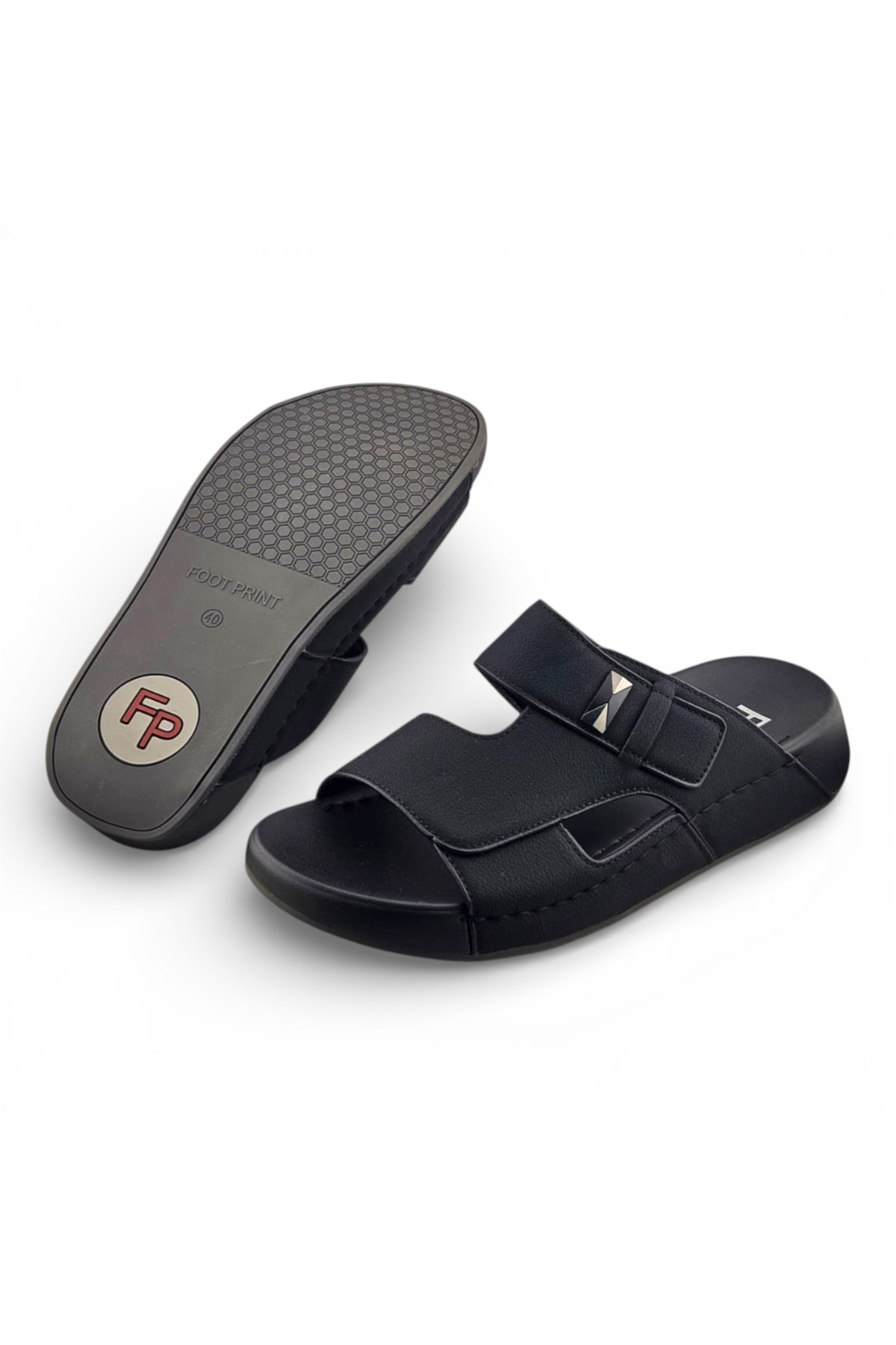Men Black Comfort Slide Sandals